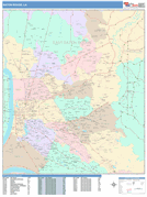 Baton Rouge Digital Map Color Cast Style